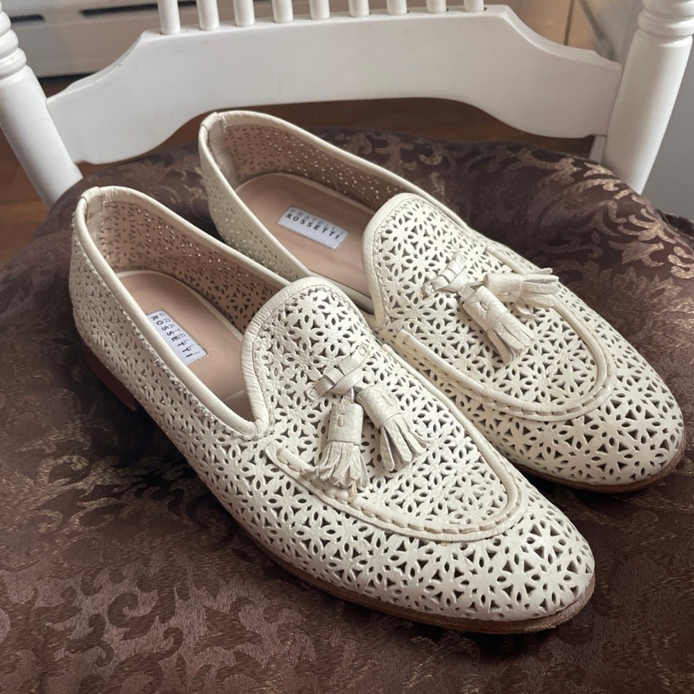 Fratelli Rossetti Cream Woven Leather Brera Loafers - Picture 8 of 14